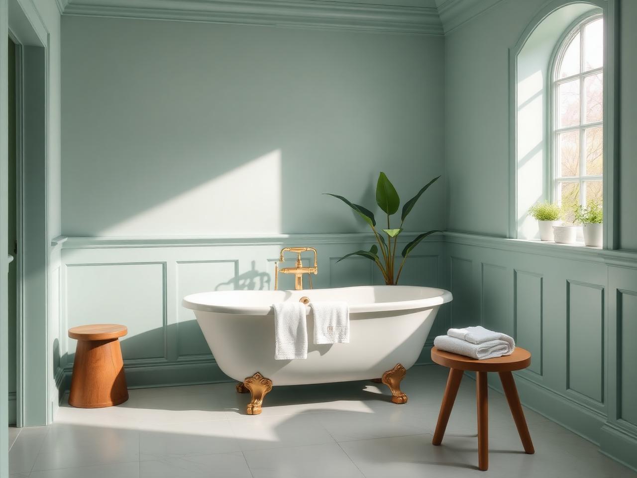 Fachada estilo Spa clásico pintada con Silvery Seafare de Berel
