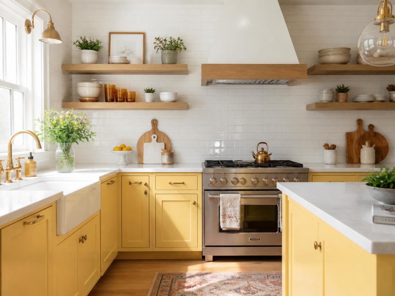 Fachada estilo Alegre contemporánea pintada con Amarillo Tango de Berel