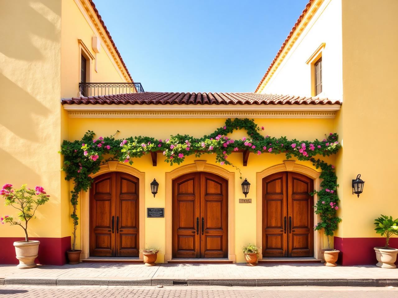 Fachada estilo Colonial mexicana pintada con Crema Colonial de Berel