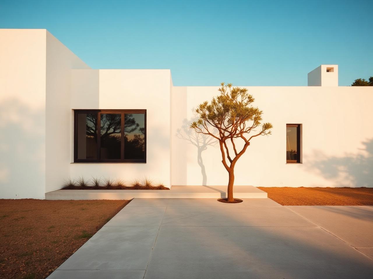 Fachada estilo Minimalista contemporánea pintada con China White de Berel